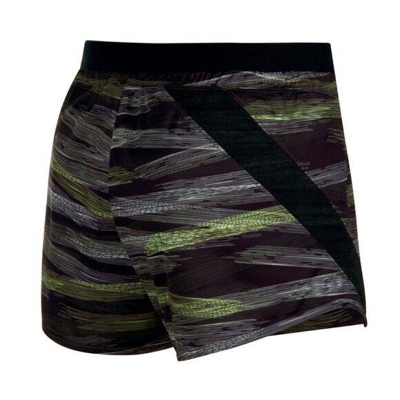 NEW NWT ASICS Lite-Show Short Black Lime Green Striped 2.5" Inseam Active Shorts - Picture 6 of 15
